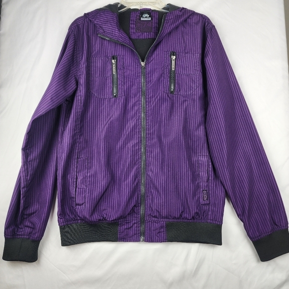 Pro Edge Other - ProEdge Purple Striped Zip-Up Jacket WAP 74 Big Boys Size 14-15+ Years